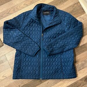 Lands' End Navy Quilted Jacket